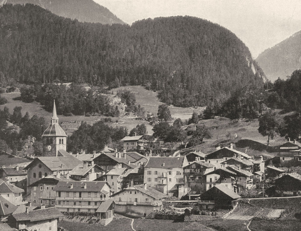 SAVOIE. Vue générale de Beaufort (758 mètres d'altitude)  1903 old print